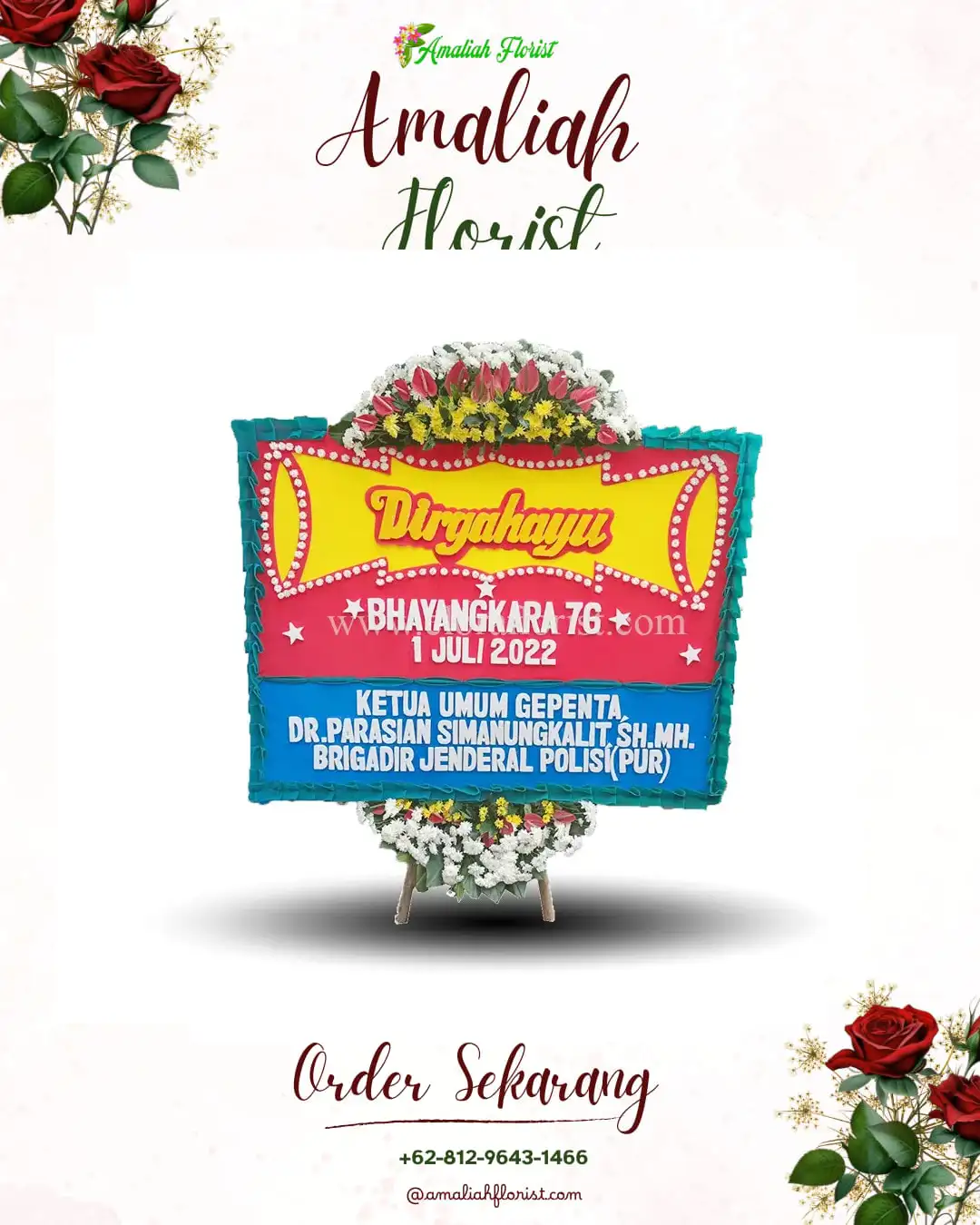 Papan Bunga HUT Ulang Tahun Parigi Baru